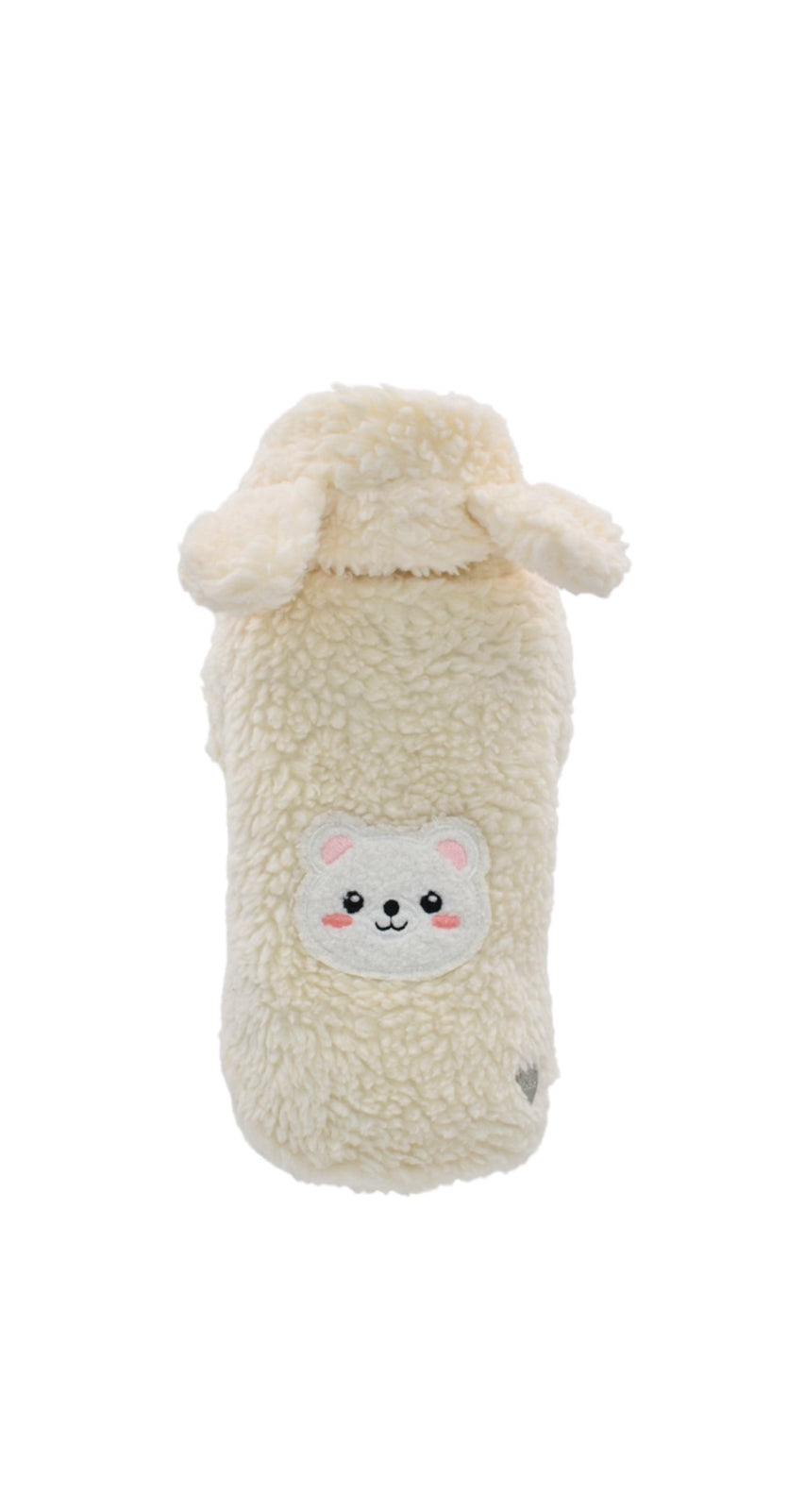 Teddy Bear Cotton Hoodie Ecru