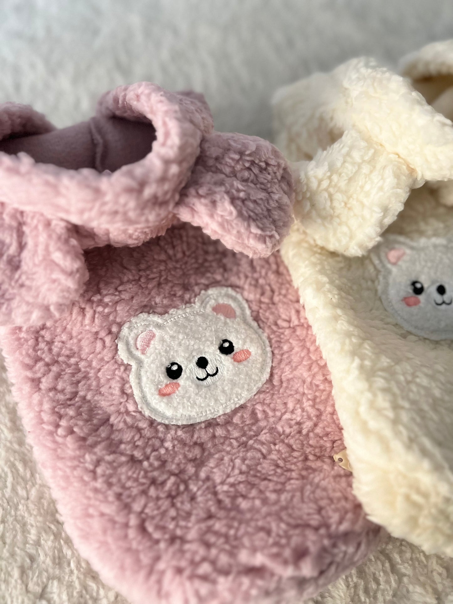 Teddy Bear Cotton Hoodie Sabbia