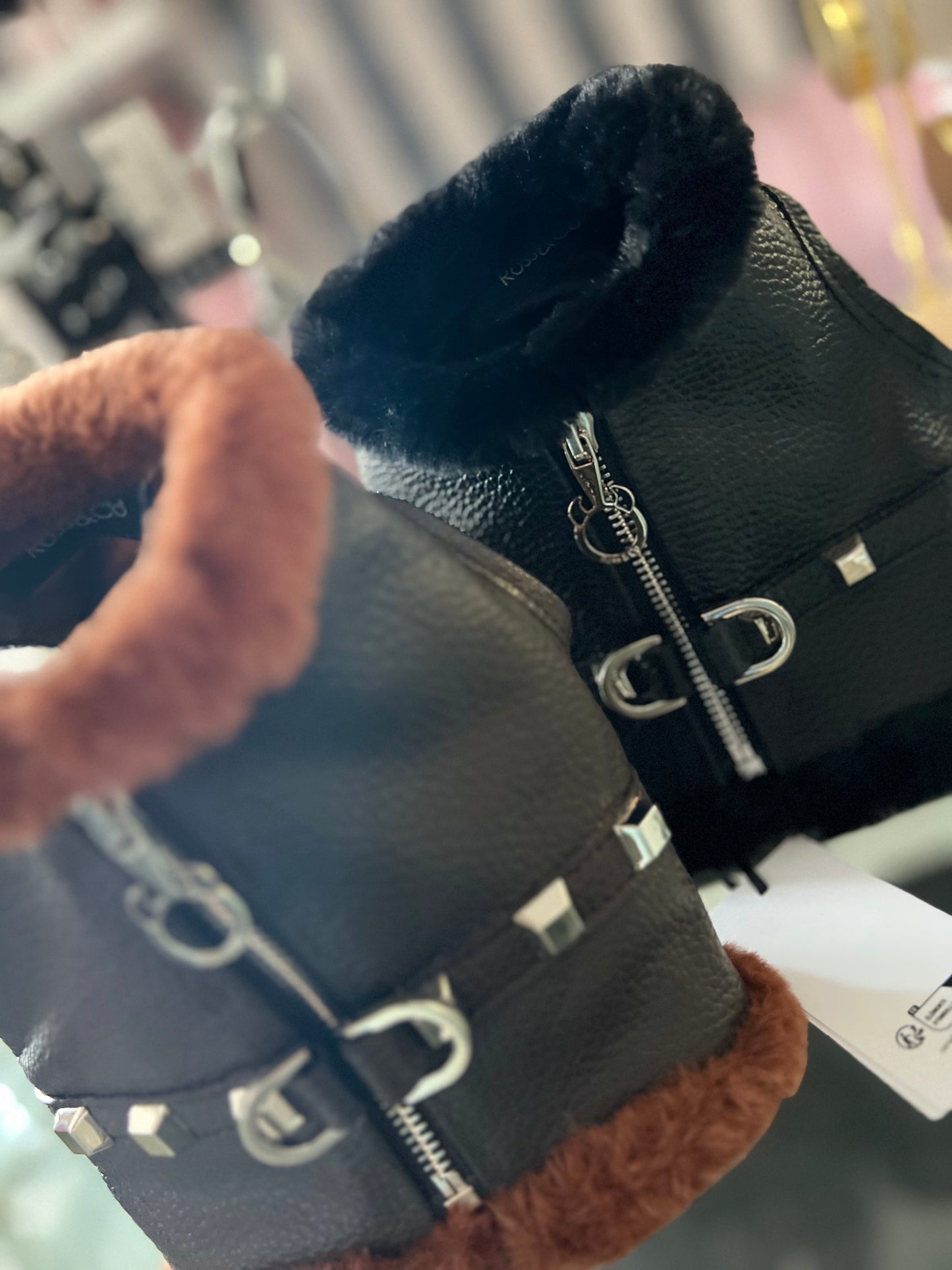 Pettorina Pelle ecofur Brown