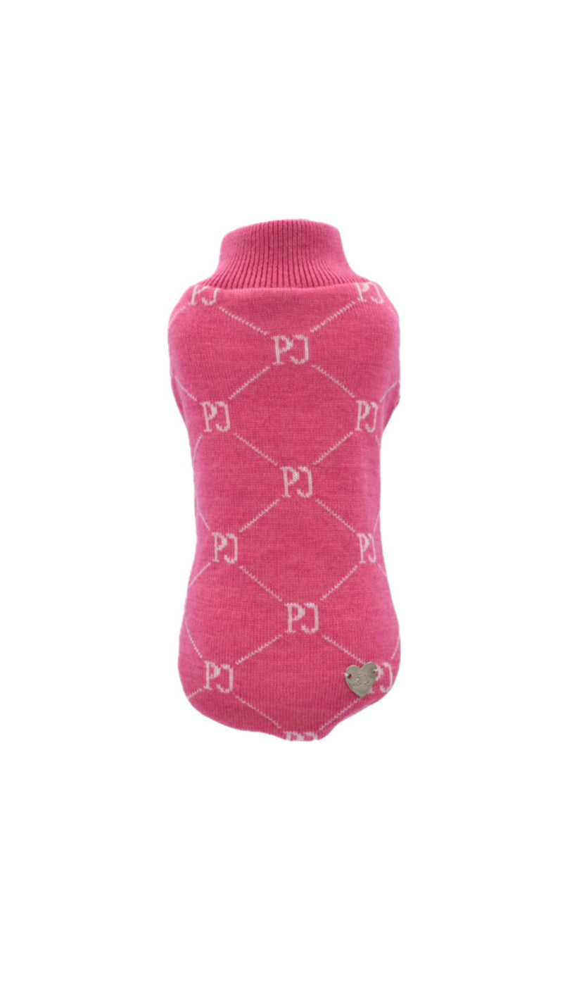 Logo Jacquard Pull Fuxia