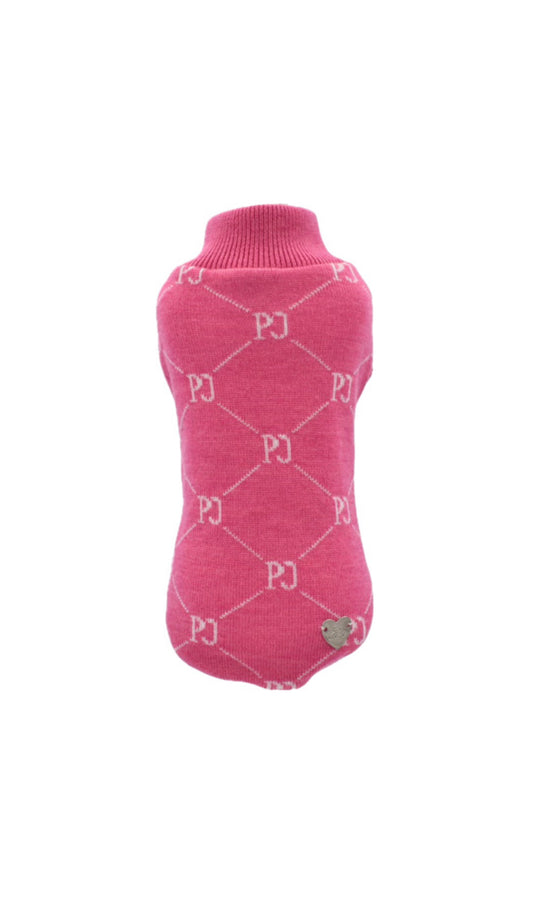 Logo Jacquard Pull Fuxia