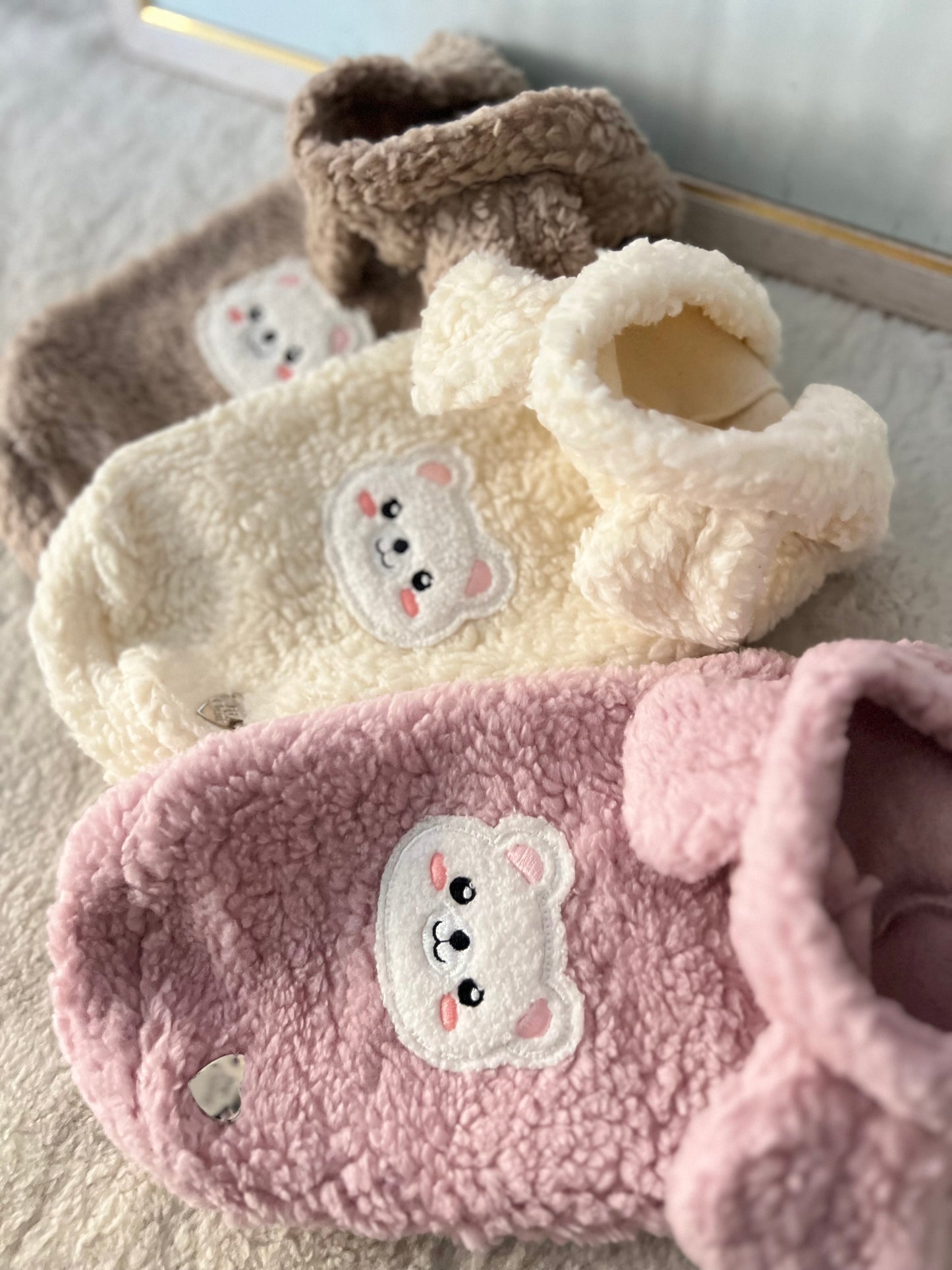 Teddy Bear Cotton Hoodie Sabbia