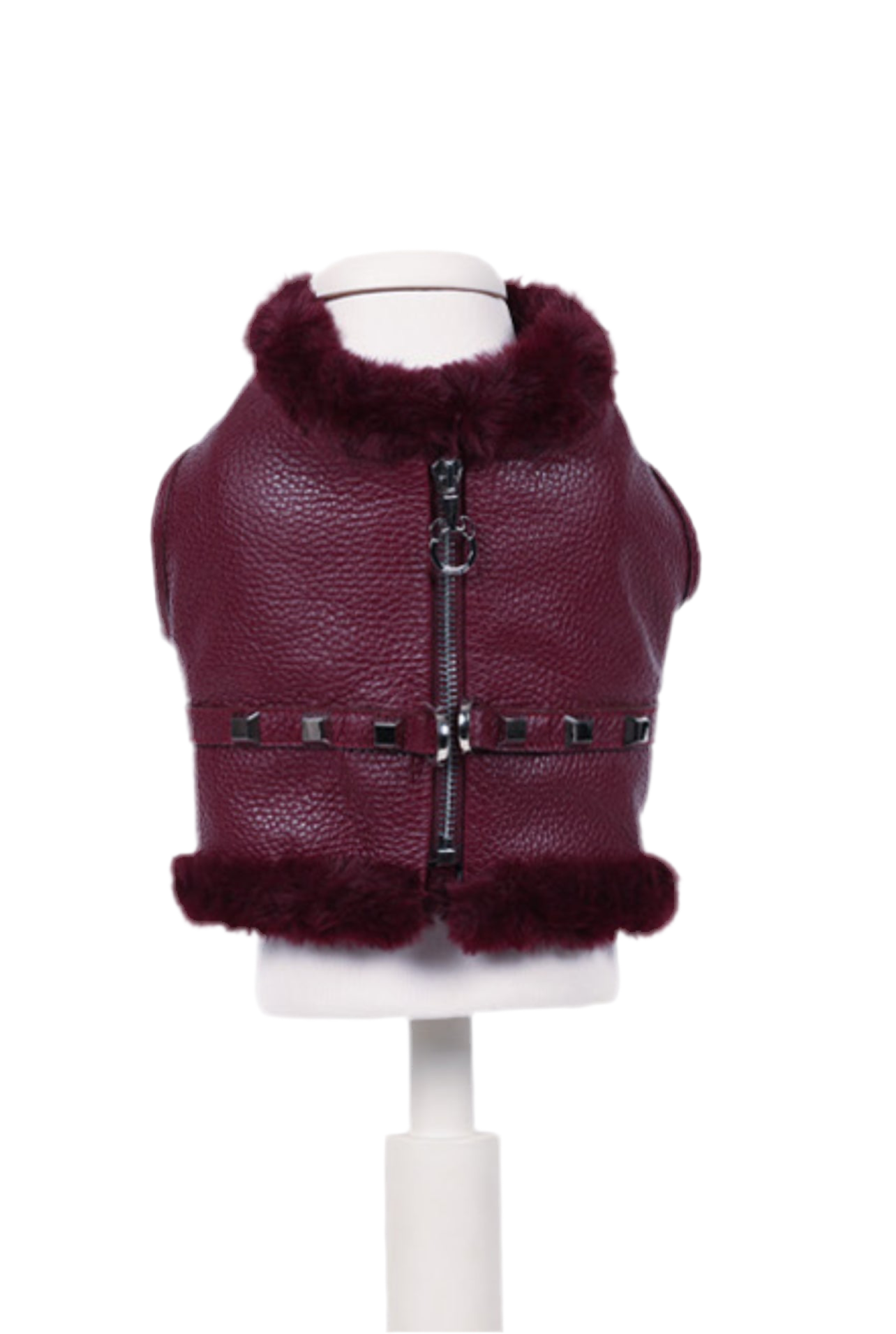 Pettorina Pelle ecofur  Borgogna