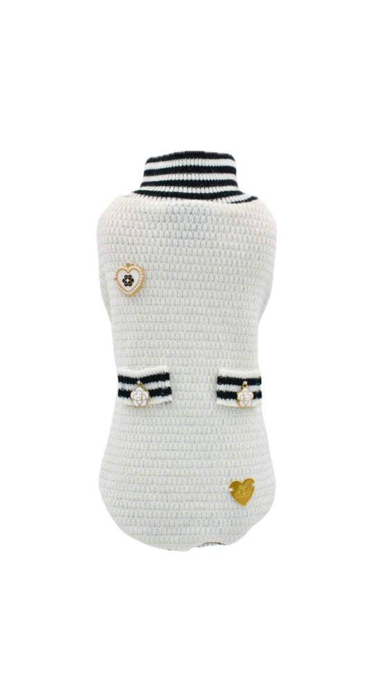 Chanel Style Pull Bianco