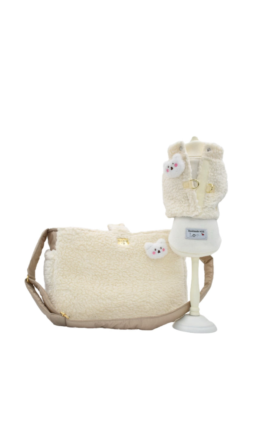Teddy Bear Cotton Bag Ecru