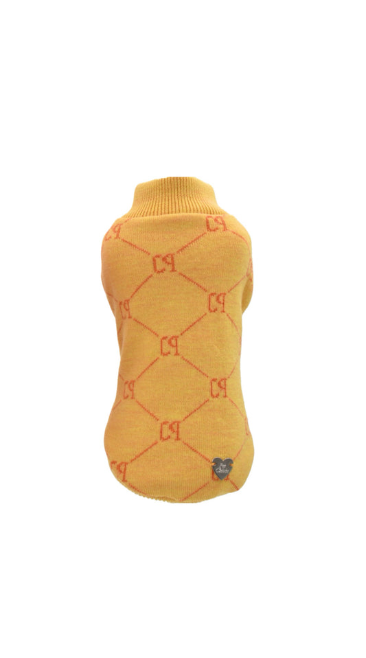 Logo Jacquard Pull Giallo