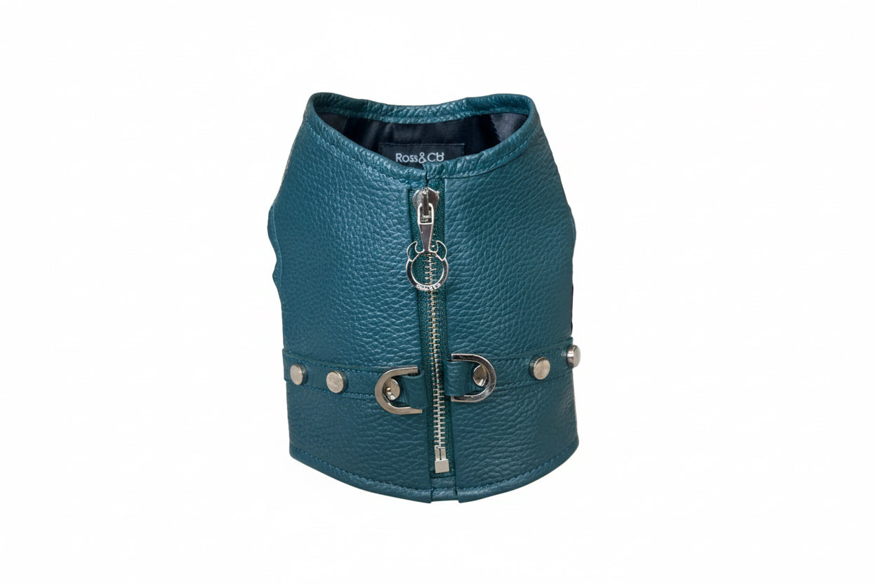 Pettorina Pelle Blu Avio