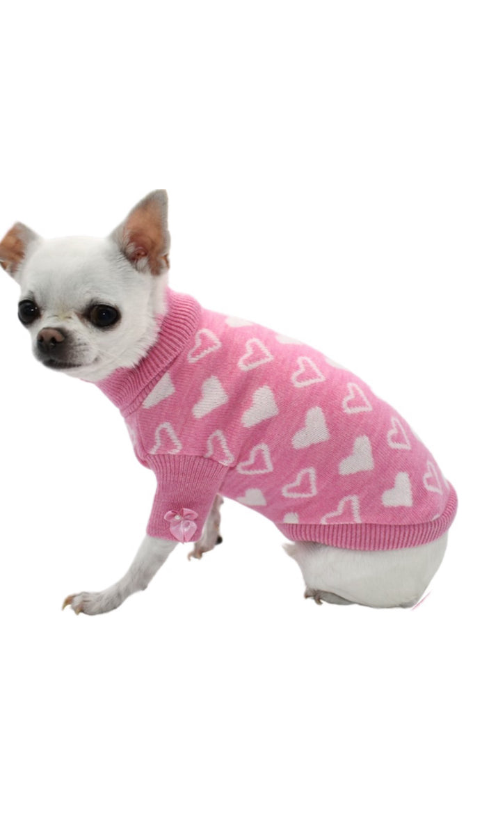 Sweet Harts Pull Rosa/Bianco