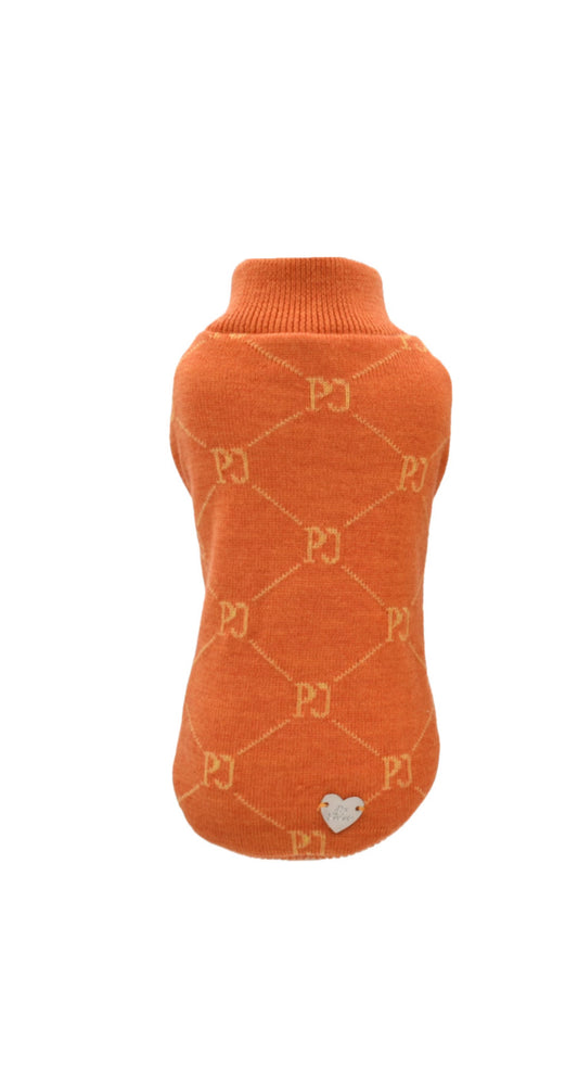 Logo Jacquard Pull Arancio