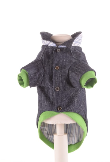 Giubbino in Jeans Logo Green A204/10