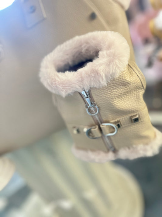 Pettorina Pelle ecofur Bianca