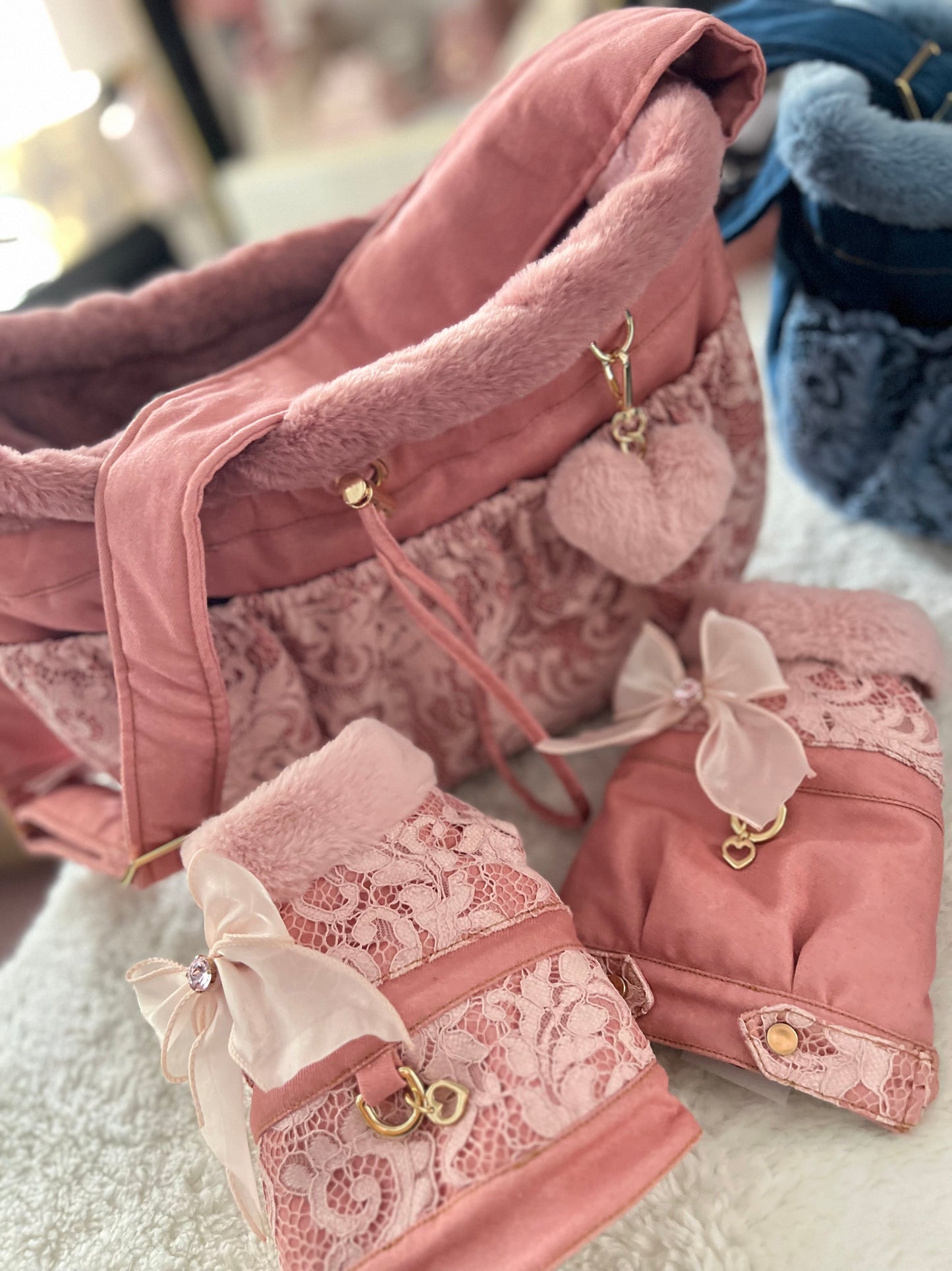 Moon Bag Jeans Lace Rosa