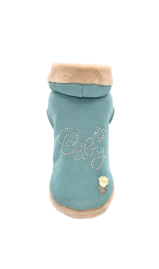 Baby Glitter Hoodie Menta