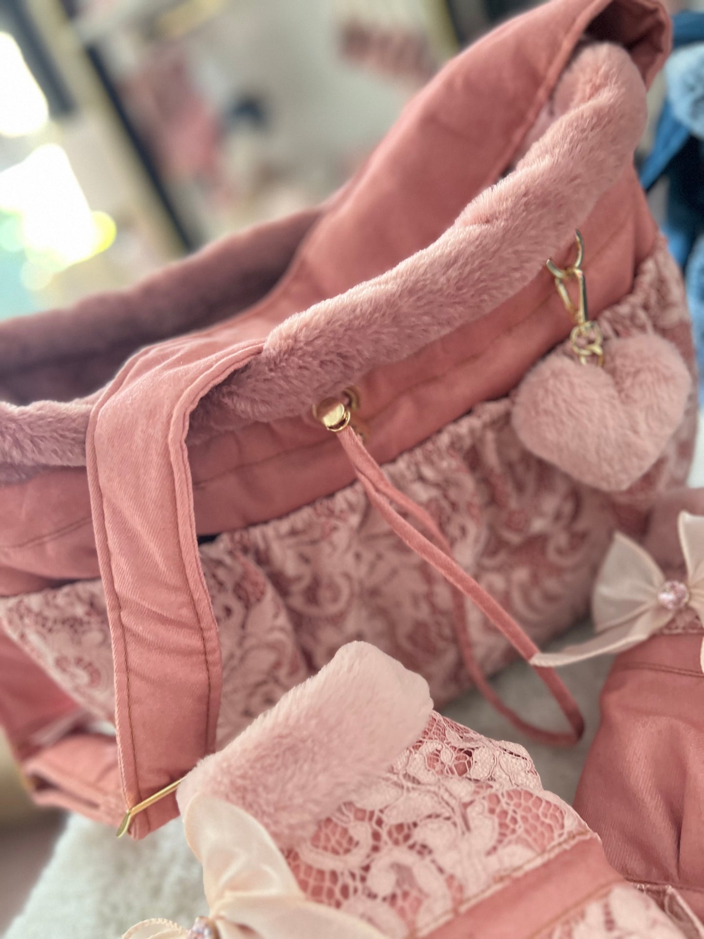 Moon Bag Jeans Lace Rosa