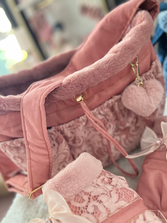Moon Bag Jeans Lace Rosa