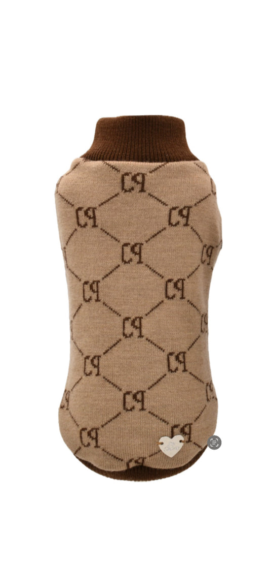 Logo Jacquard Pull Camel