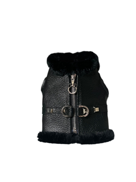 Pettorina Pelle ecofur Black