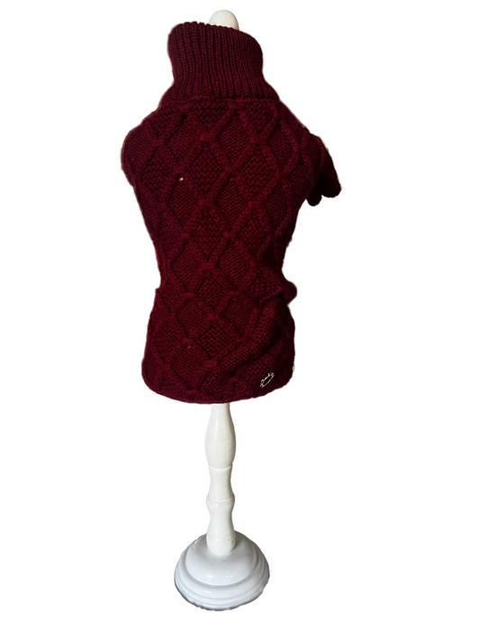 Pull cashmere zip Borgogna