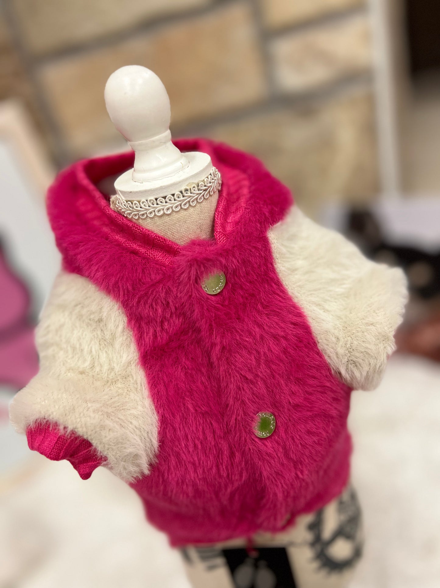 Felpa FurFur cappuccio Fuxia