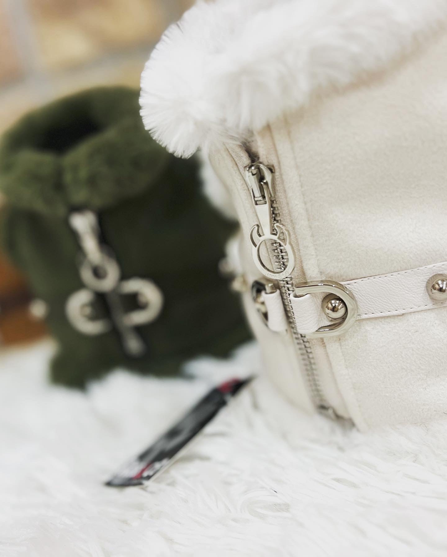 Pettorina Shearling Bianco