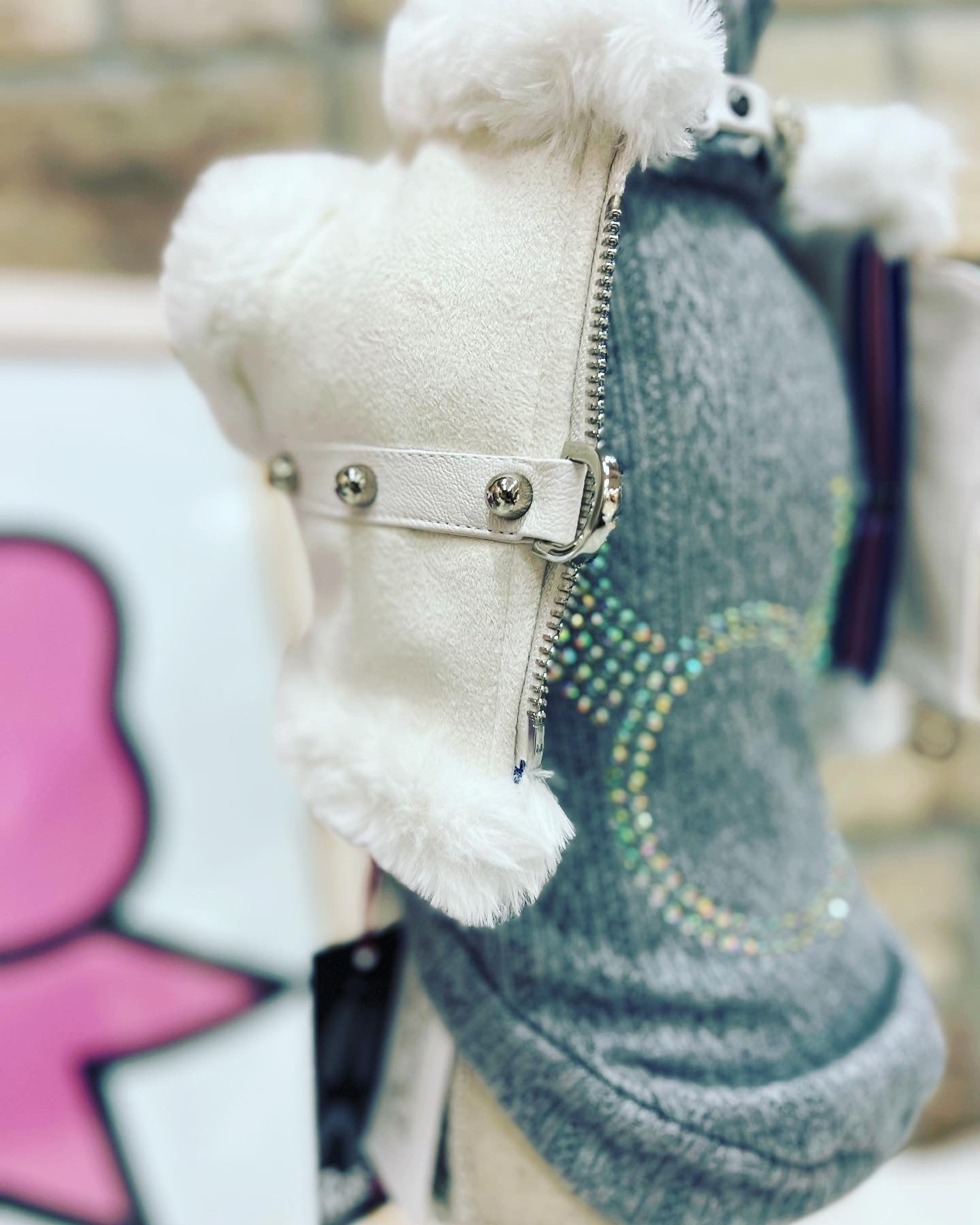 Pettorina Shearling Bianco