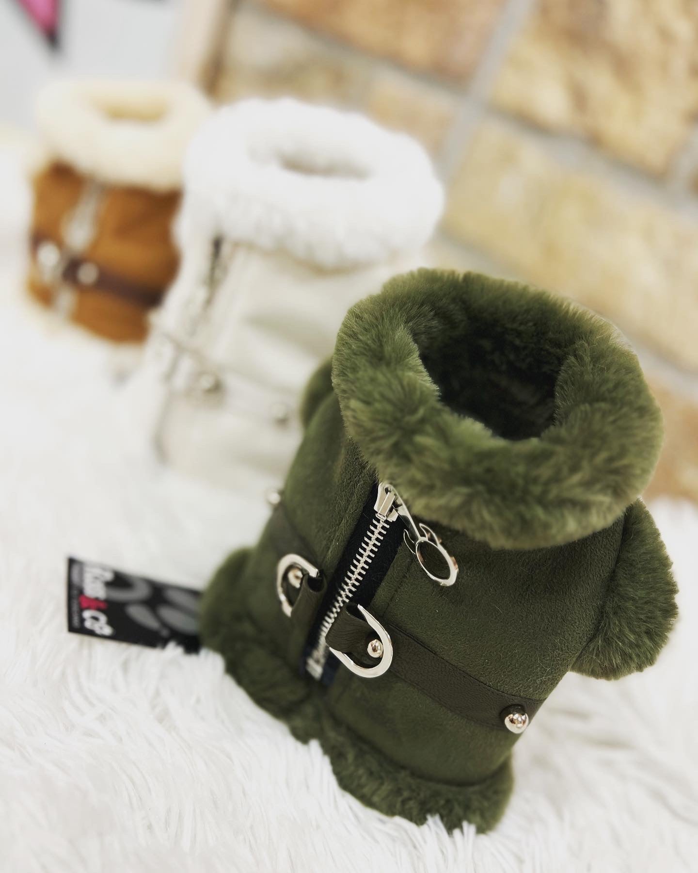 Pettorina Shearling Verde